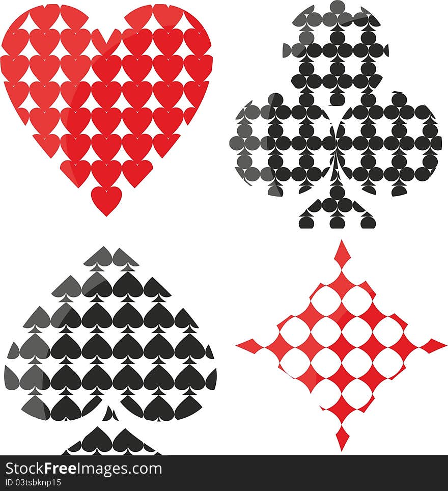 Vector symbols playing cards for casino