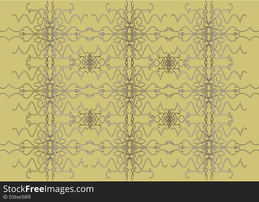 Vintage pattern for design in yellow tone