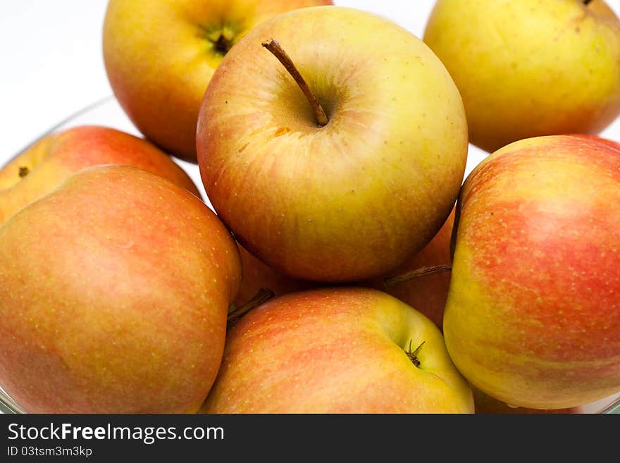 Apples at the white background