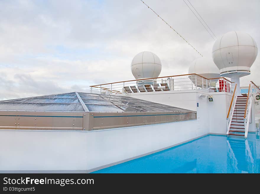 Upper deck of cruise liner