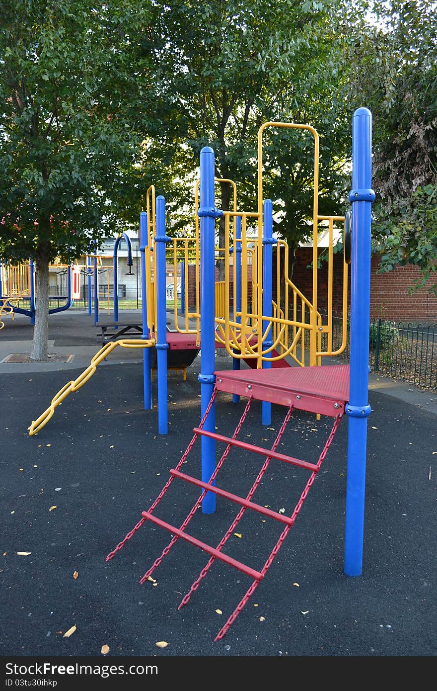 Climbing in a park