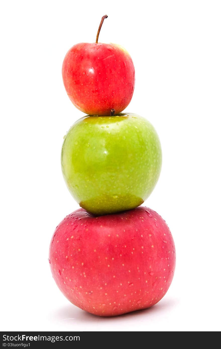 3 apples isolated on white background. 3 apples isolated on white background