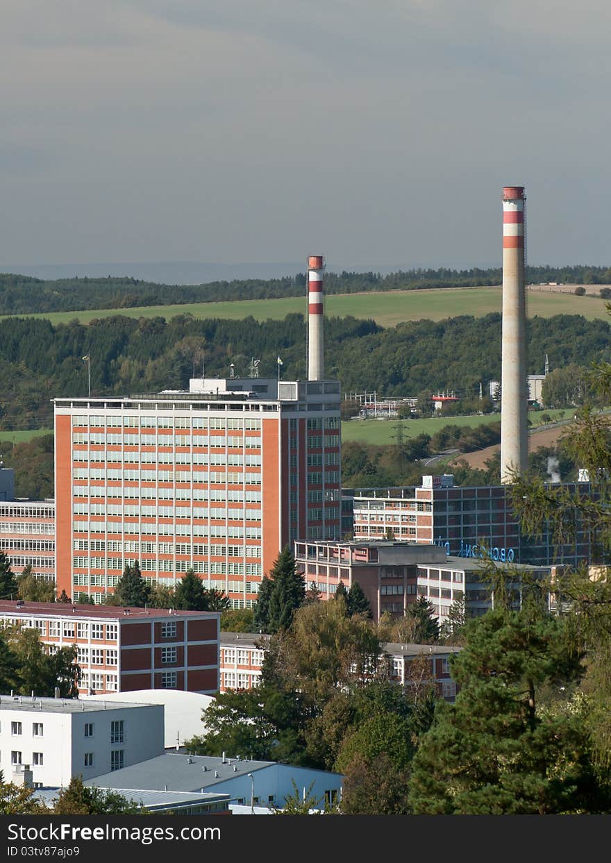 Photo of the Bata's scyscraper, the landmark of Zlin. Photo of the Bata's scyscraper, the landmark of Zlin