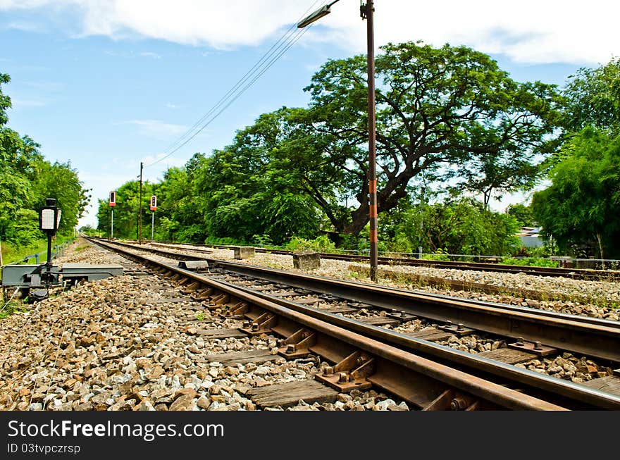 Railway in countryside of Thailand. Railway in countryside of Thailand