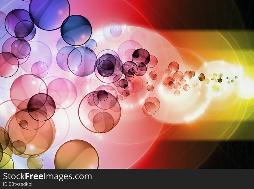 Abstract background - colorful circles, bright lights