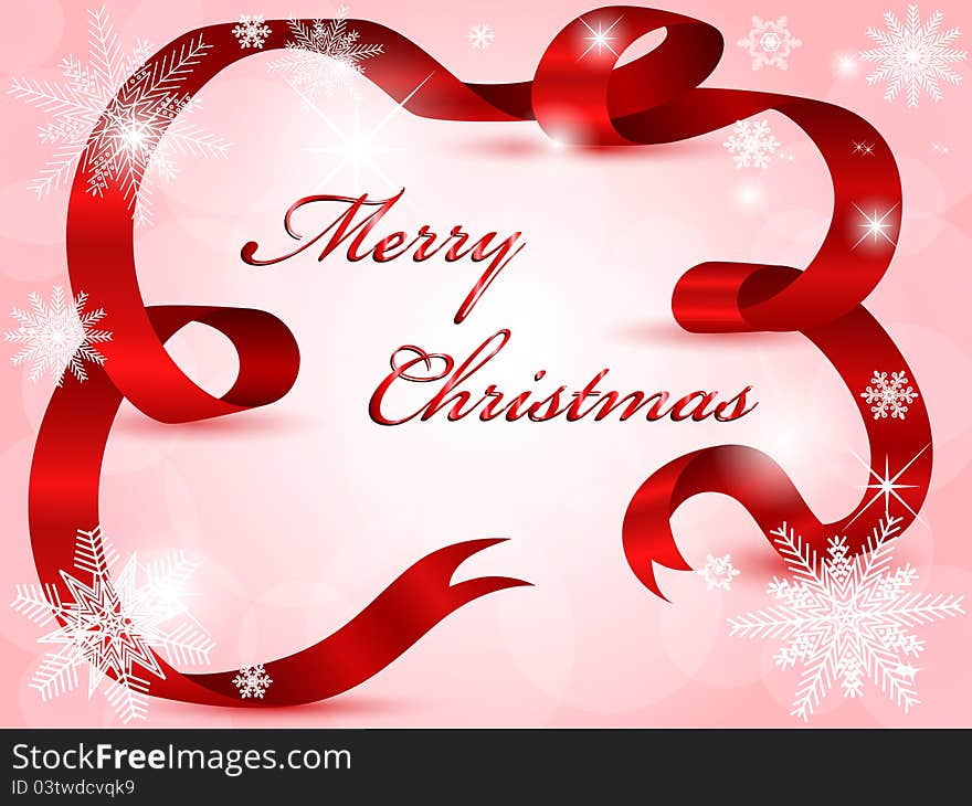 Vector of Christmas Ribbon Frame. Vector of Christmas Ribbon Frame