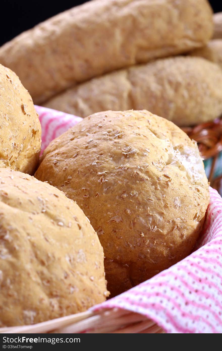 Basket of fresh baked bread