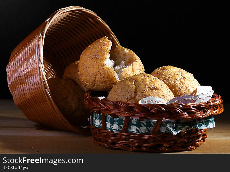 Basket of fresh baked bread