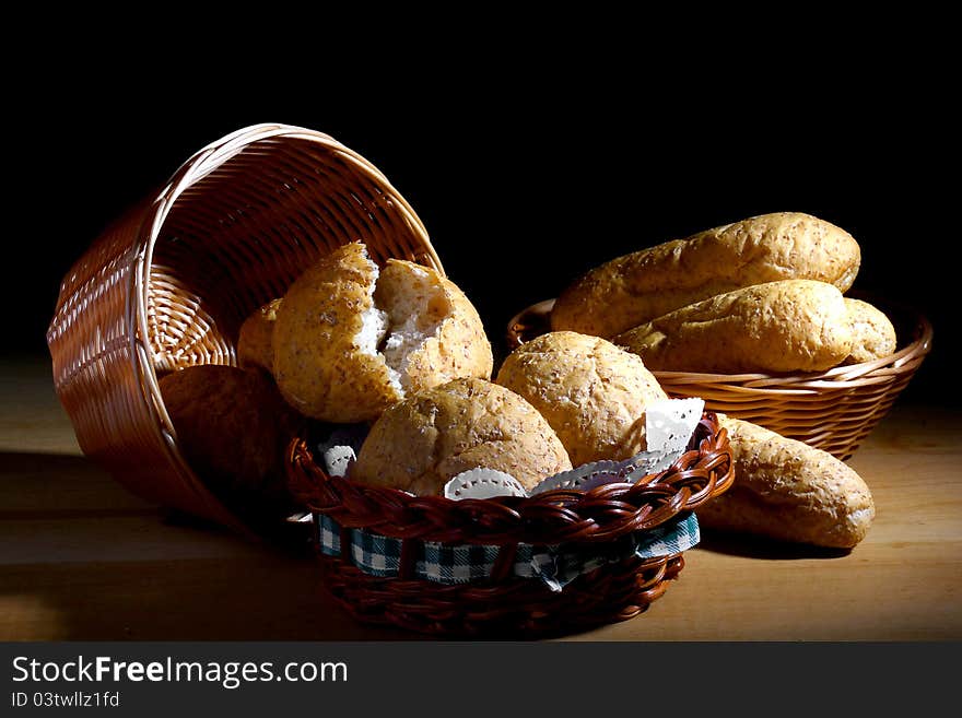 Basket of fresh baked bread