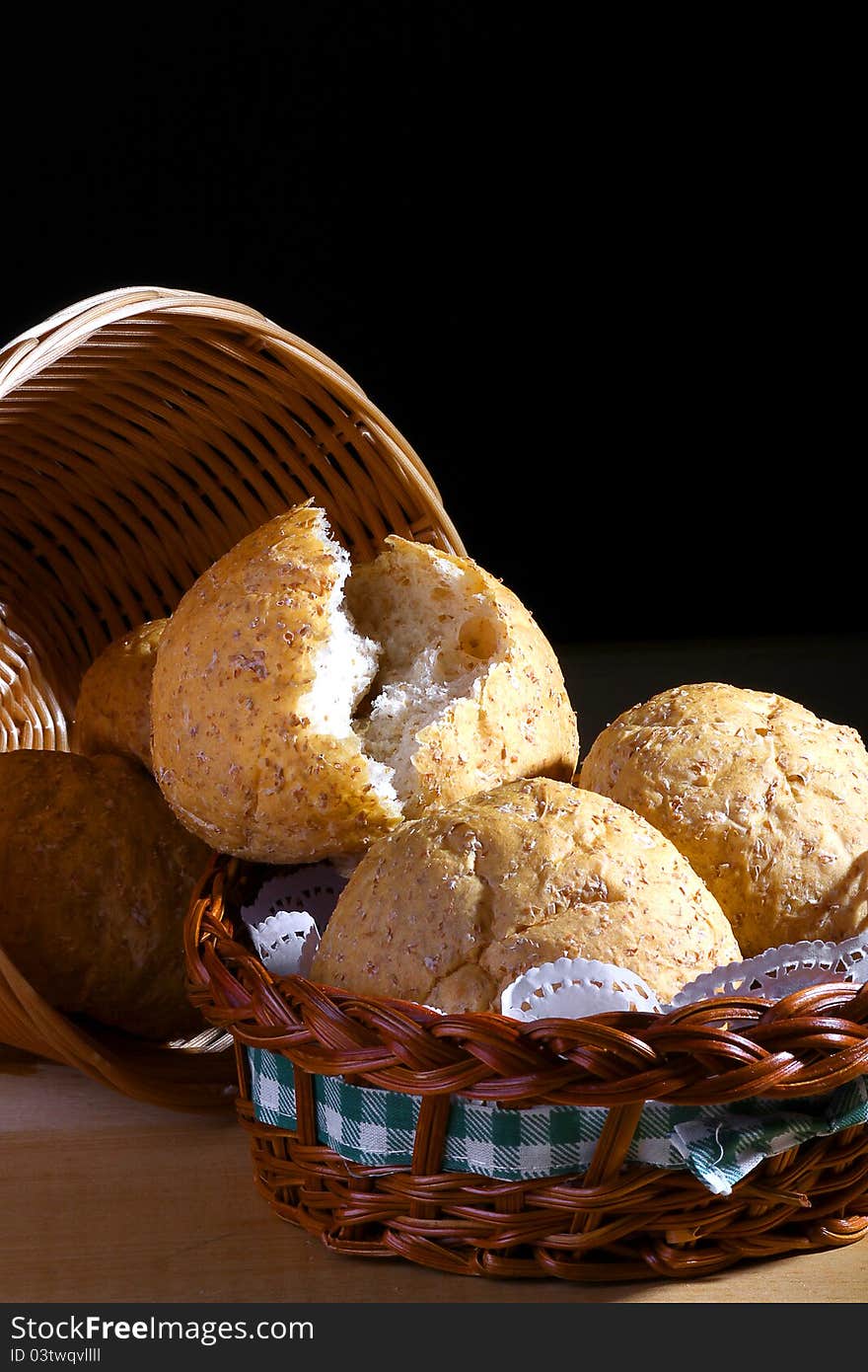 Basket of fresh baked bread