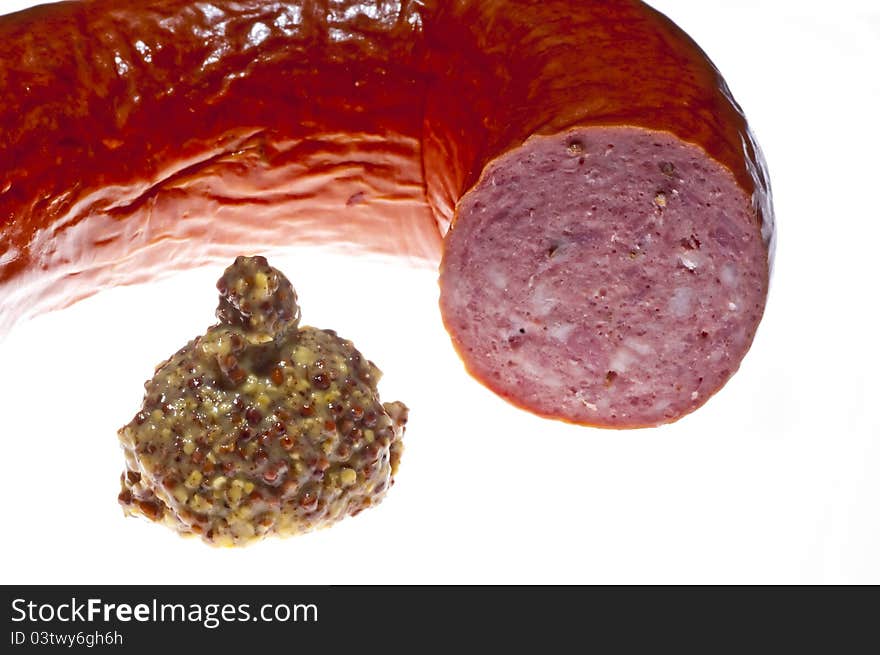 Smoked spicy Polish sausage Kielbasa