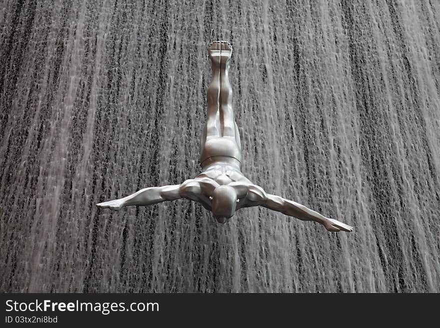 Flying men sculpture