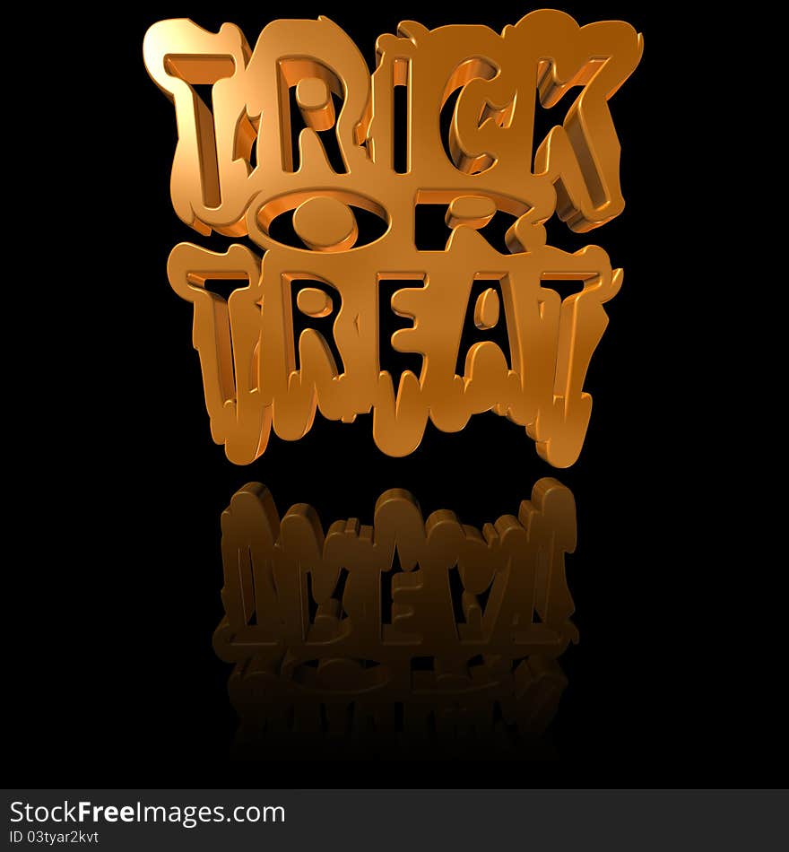 Shiny Trick Or Treat Background With A Partial Reflection