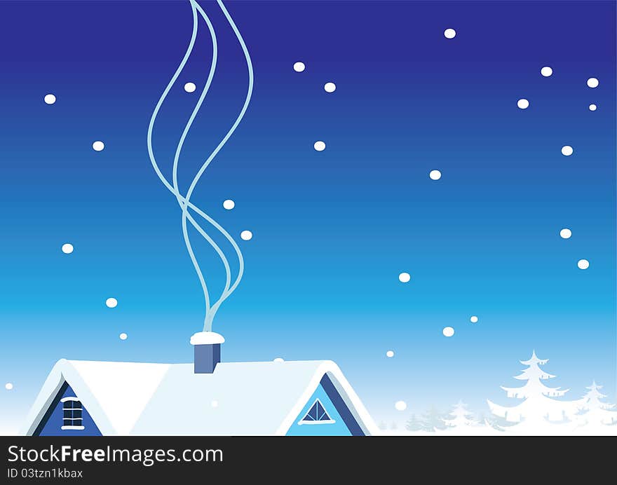 Vector illustration of winter day. Vector illustration of winter day