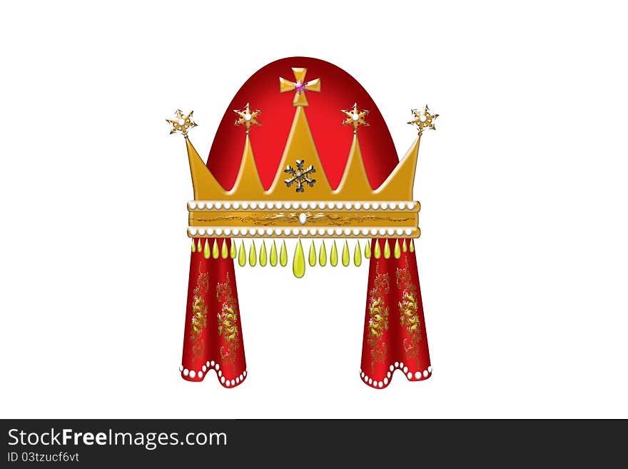 Gold  Princess Crown (russian Style)