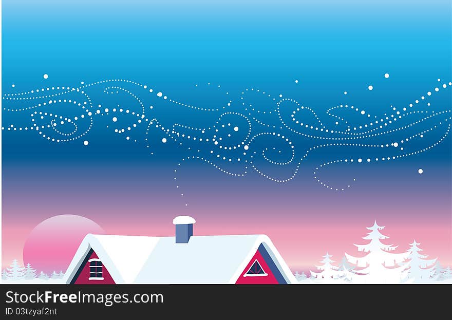 Vector illustration of Christmas morning. Vector illustration of Christmas morning