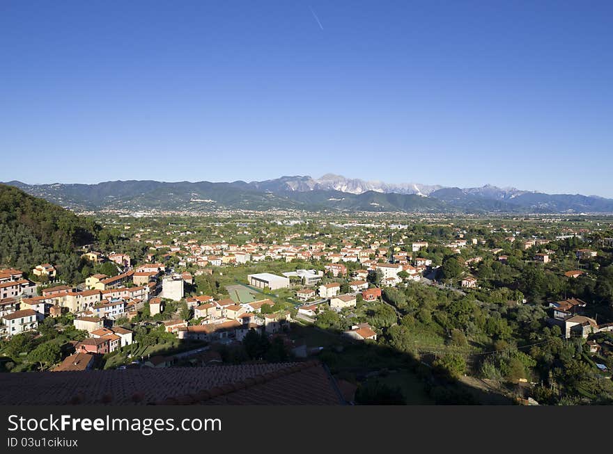 View of ameglia,nice and little village near la spezia,italy