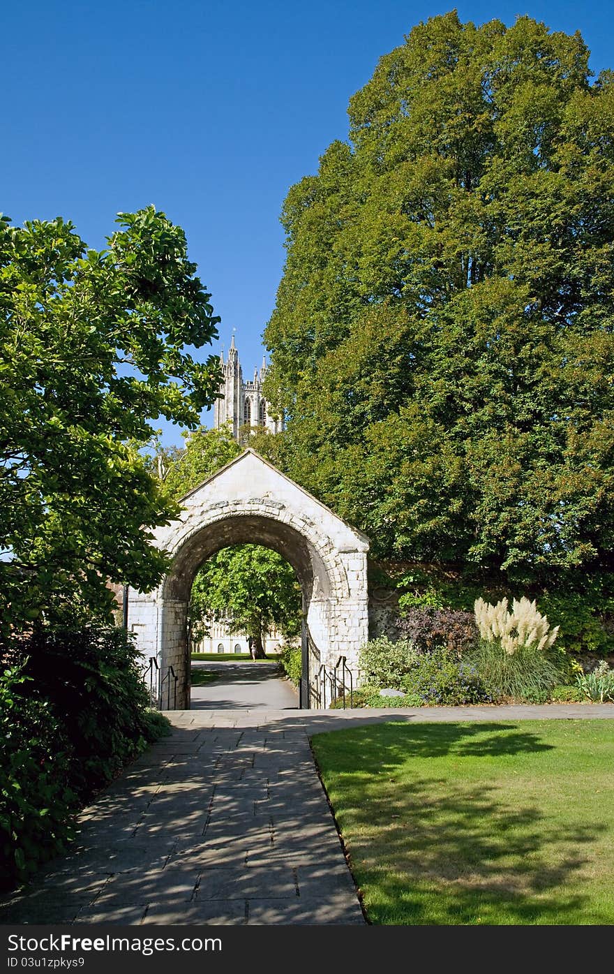 Archway and cathedral