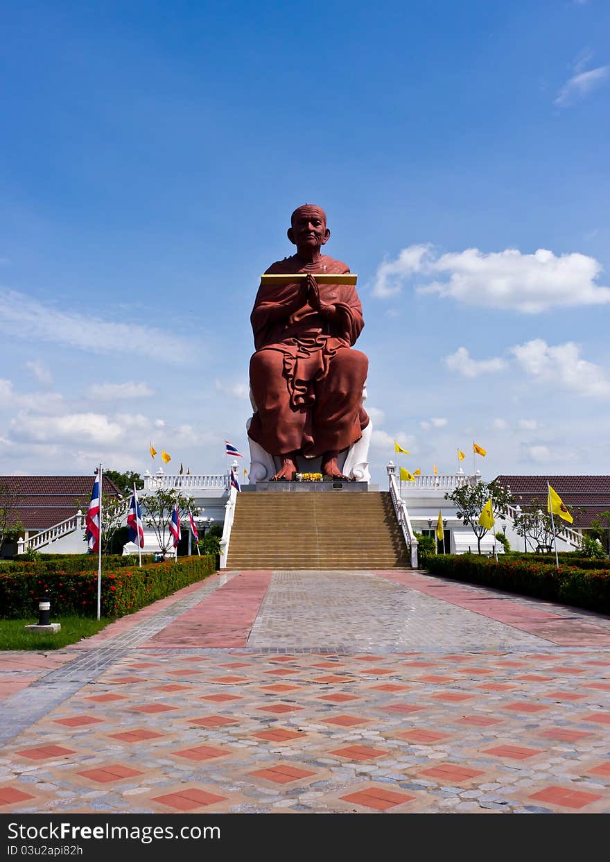 Buddhist monk statue in Ayutthaya