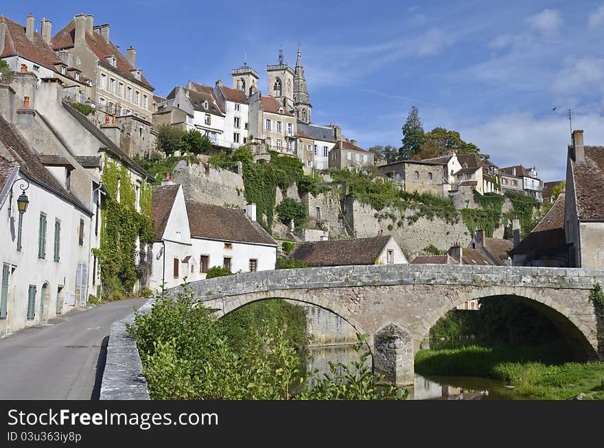 The small medieval town of Semur on the Armancon river in the Burgundy area of France is very popular with tourists. The small medieval town of Semur on the Armancon river in the Burgundy area of France is very popular with tourists.