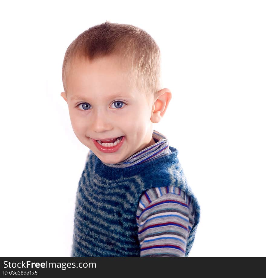 Portrait of a boy isolated in white backround. Portrait of a boy isolated in white backround