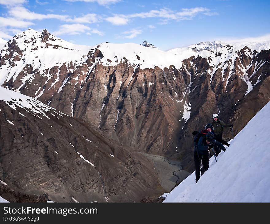 People hiking in Iceland