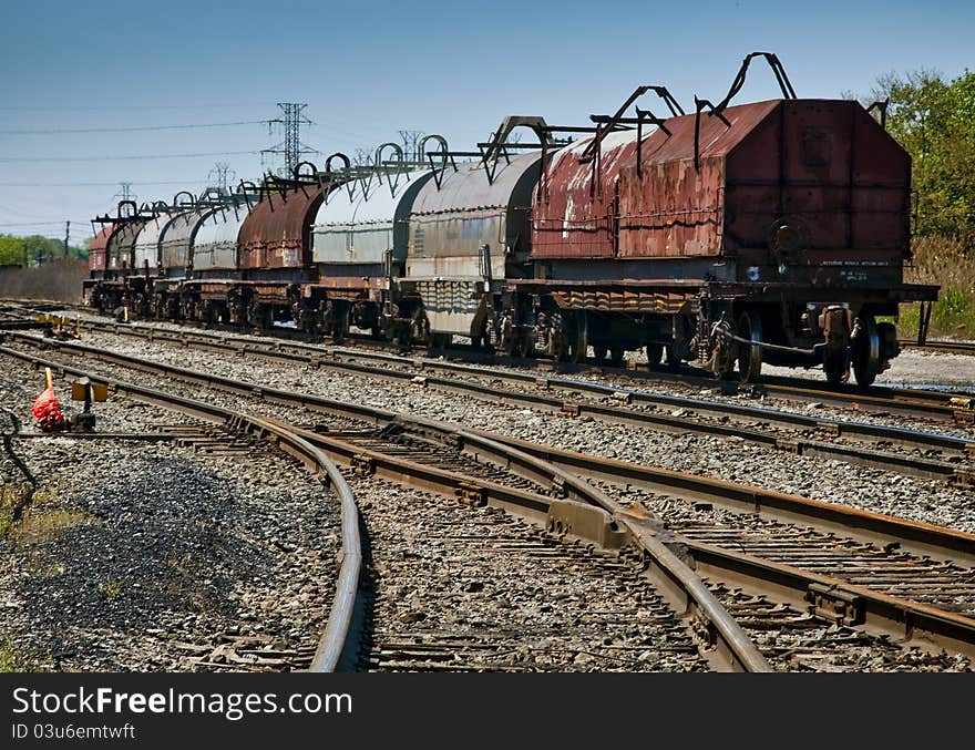 Steel Coil Train on siding near steel mill