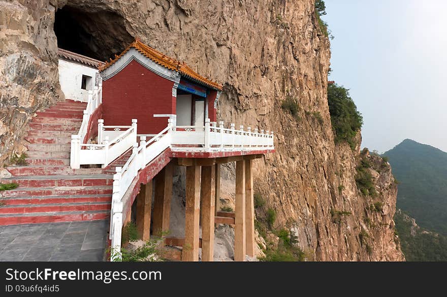 The temple was built in the cliff, China