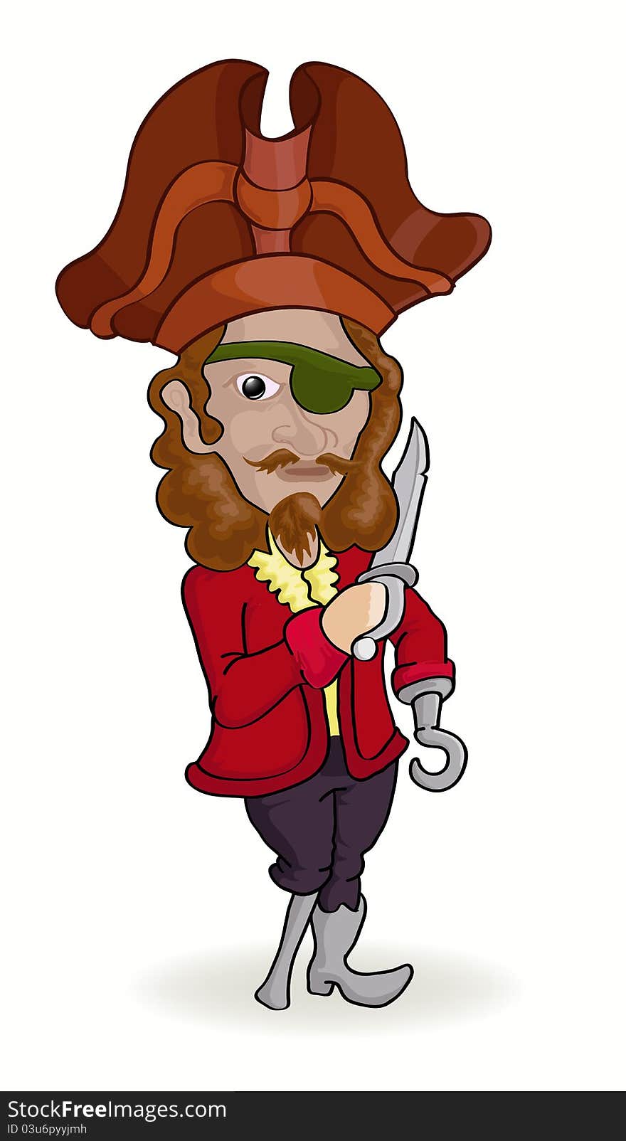 Pirate standing and holding sword