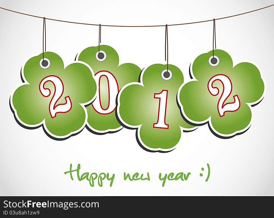 Quaterfoll with 2012 happy new year. Quaterfoll with 2012 happy new year