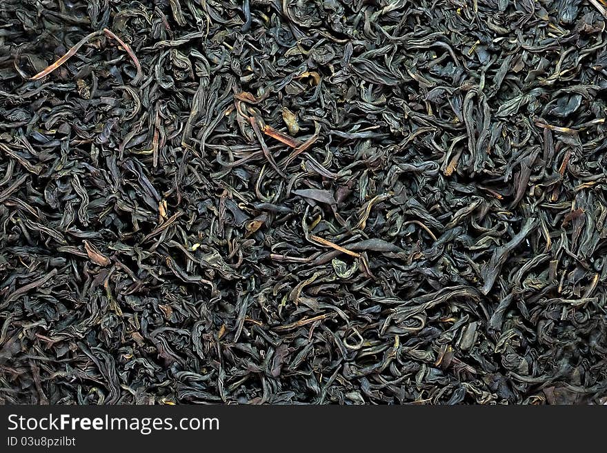 Black tea big leafs background