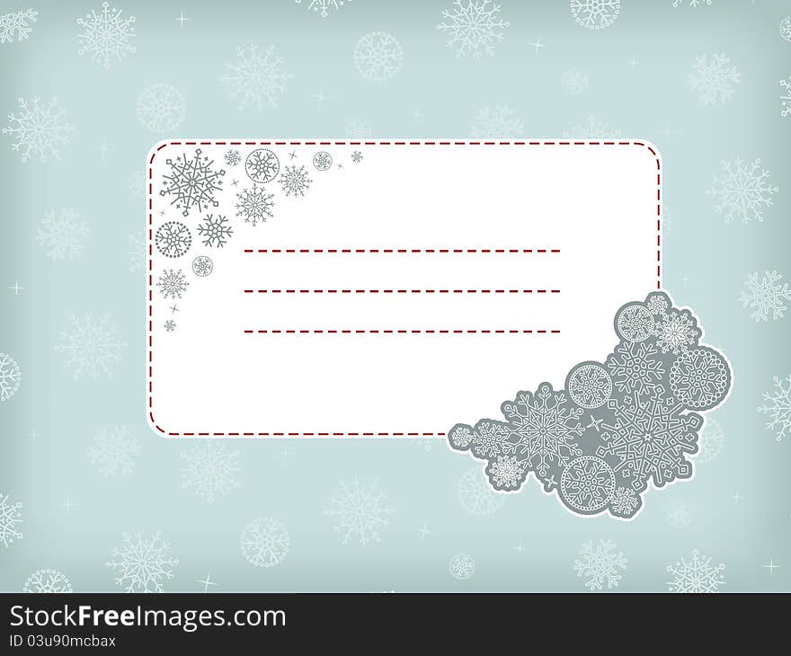 Christmas (New Year) template frame with snowflake. Christmas (New Year) template frame with snowflake.