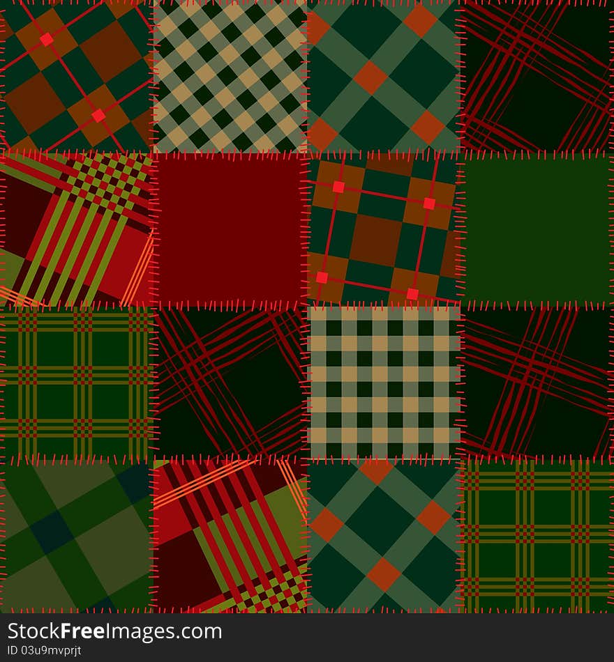 Seamless Patchwork Of Check Sguare