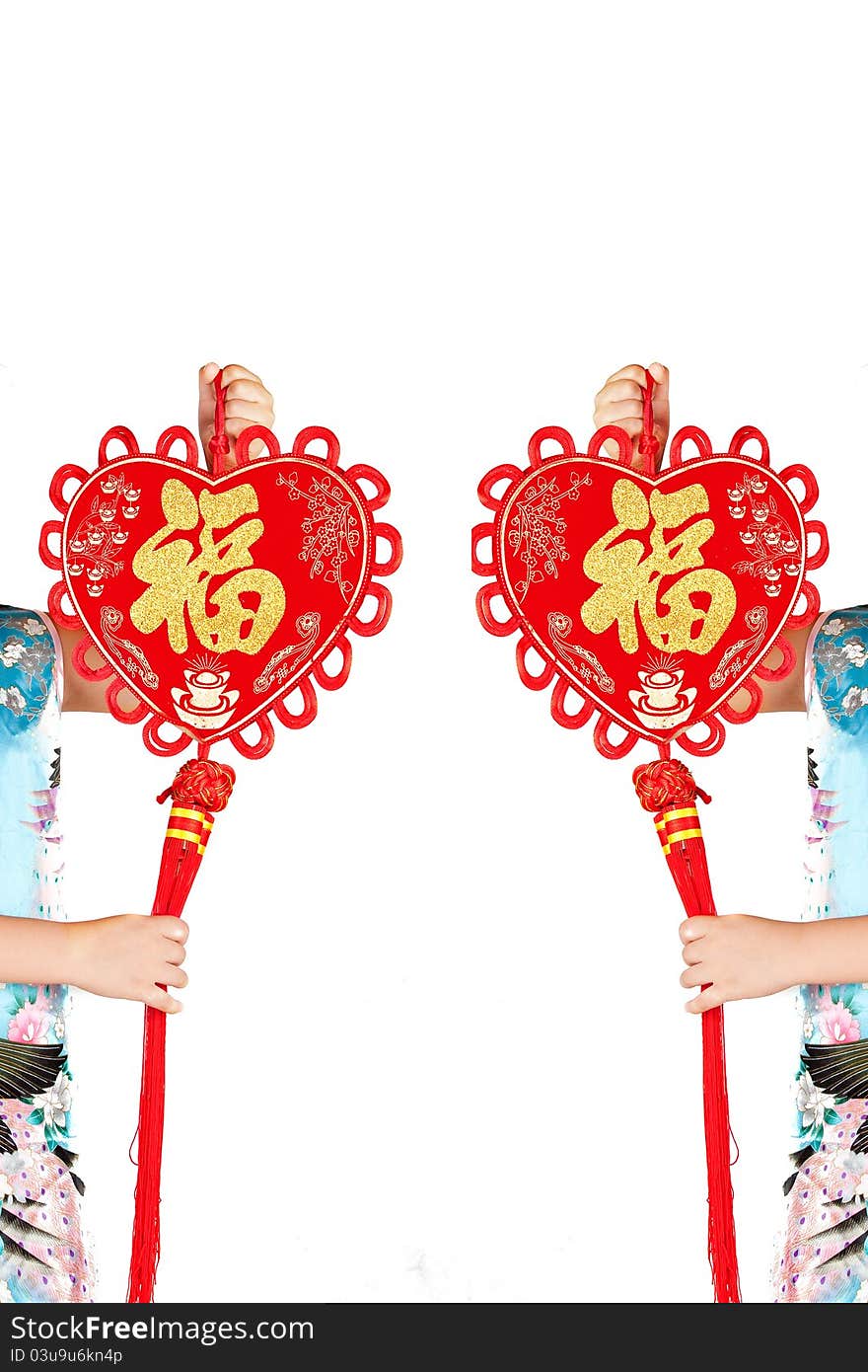 Chinese new year traditional decoration on white background. Chinese new year traditional decoration on white background