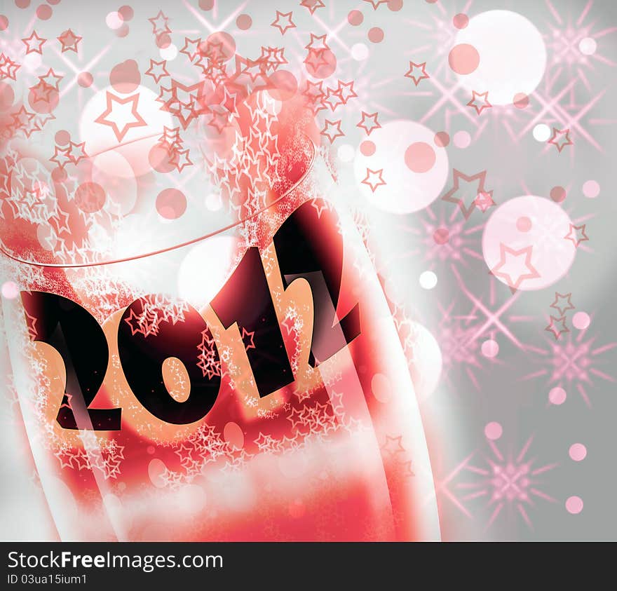 New Year 2012 glass cup