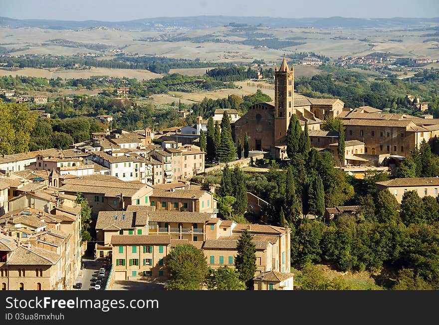 View from a tower in Siena, Italy. View from a tower in Siena, Italy