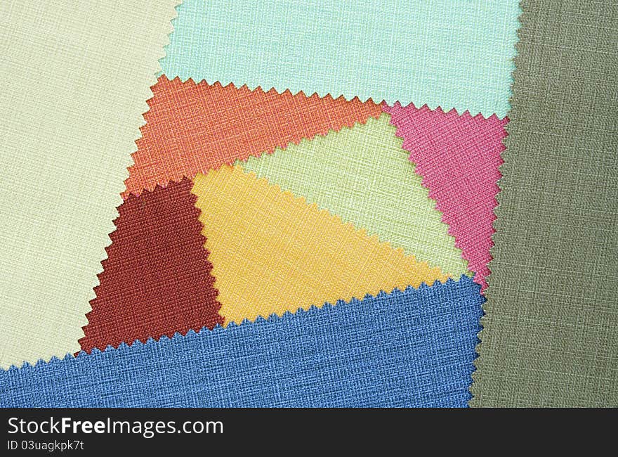 Multi color fabric texture samples and background