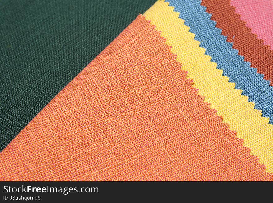 Multicolor fabric texture samples and background