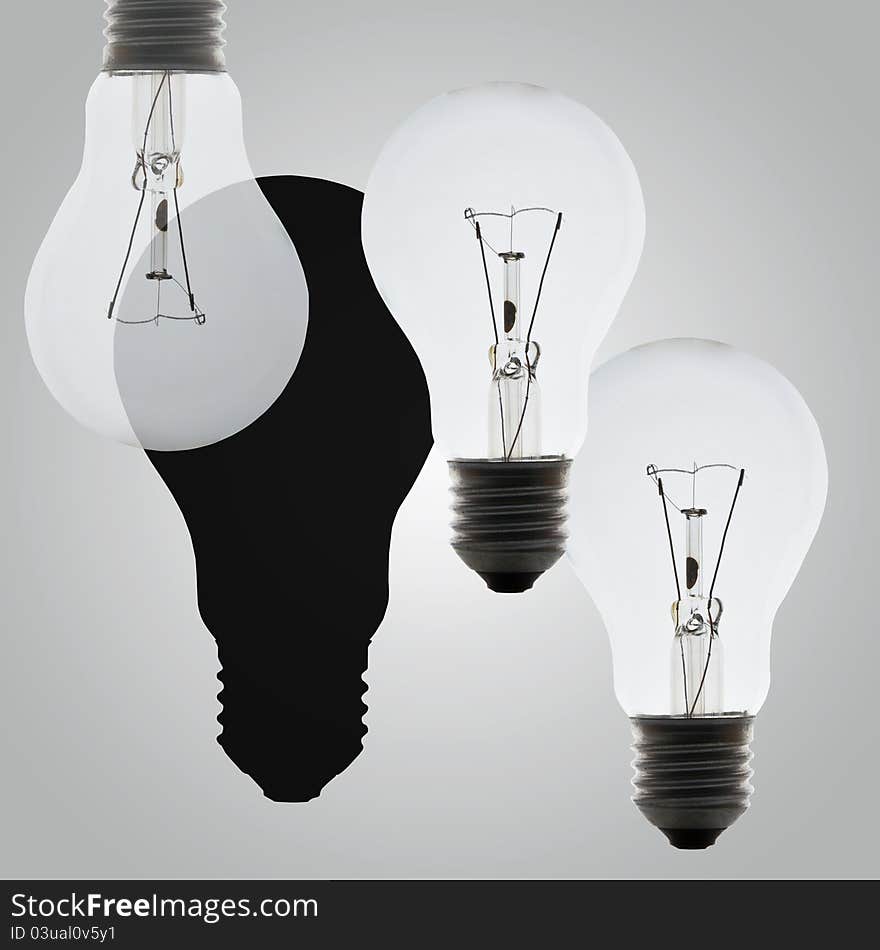 Light bulb for energy saving or making  idea concept. Light bulb for energy saving or making  idea concept