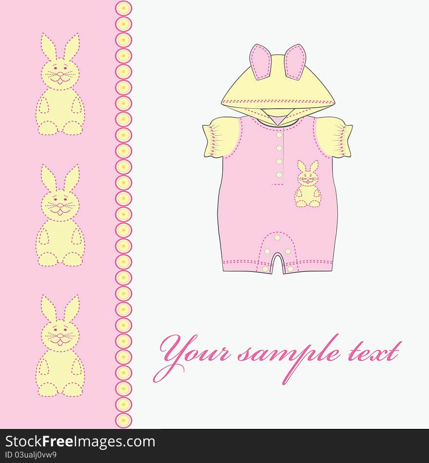 Baby girl card. Clothing for babies. Vector illustration eps.10.