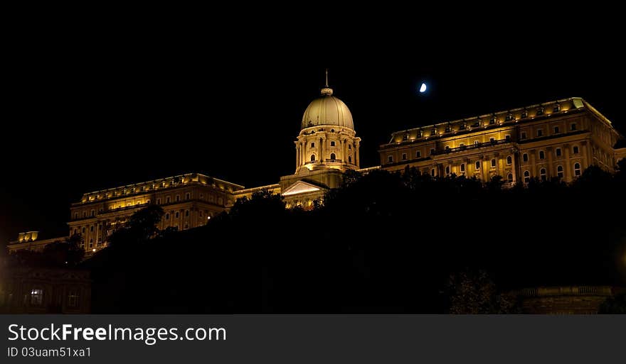 Royal Palace (Buda Castle) in Budapest at night. Royal Palace (Buda Castle) in Budapest at night