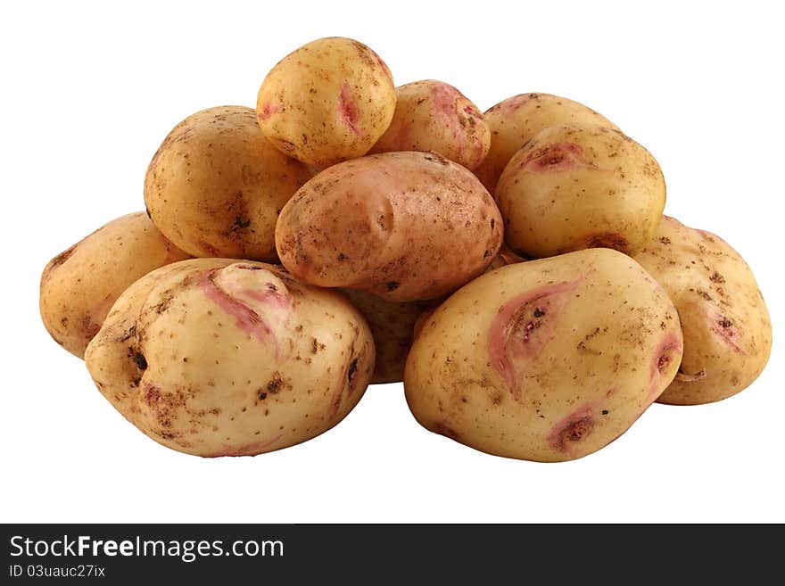 Potatoes isolated on white background. Potatoes isolated on white background.