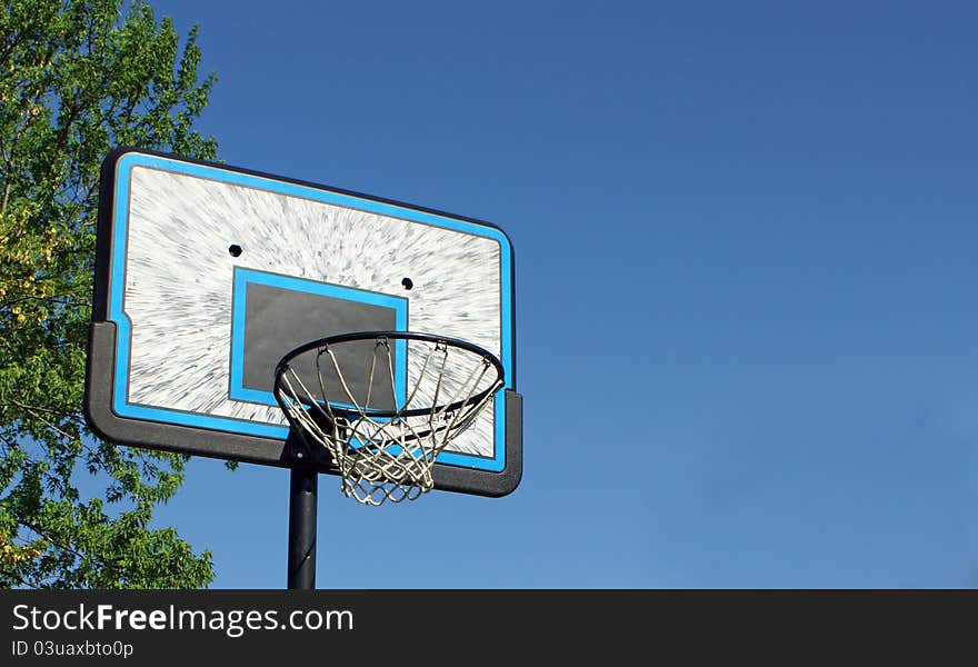 Basket hoop in early spring. Basket hoop in early spring.