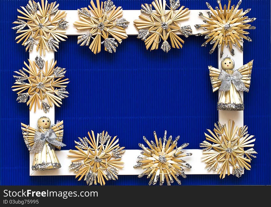 Christmas decoration on a blue background. Christmas decoration on a blue background