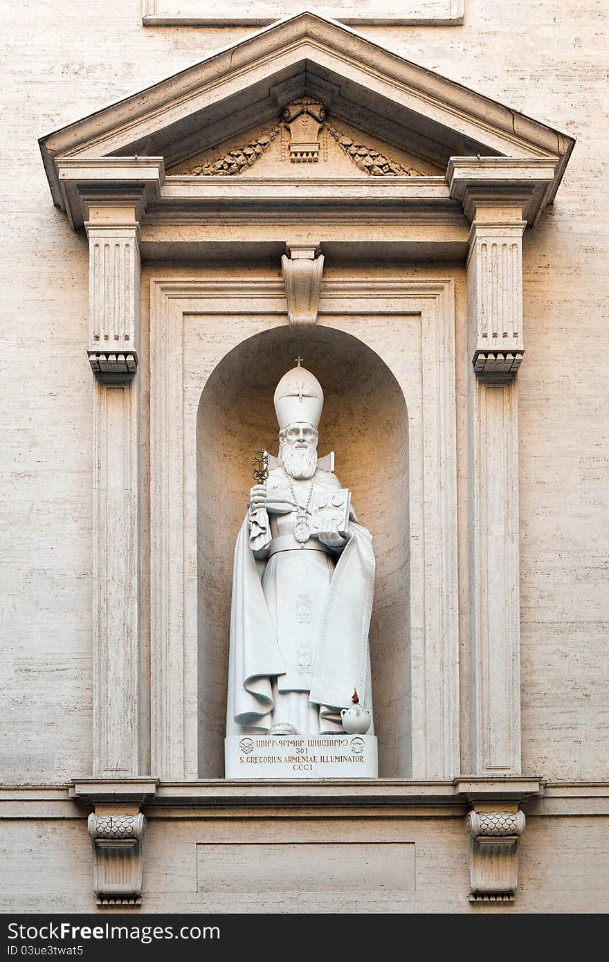 Statue of S. Gregorius Armeniae the Illuminator in Vatican, Rome, Italy