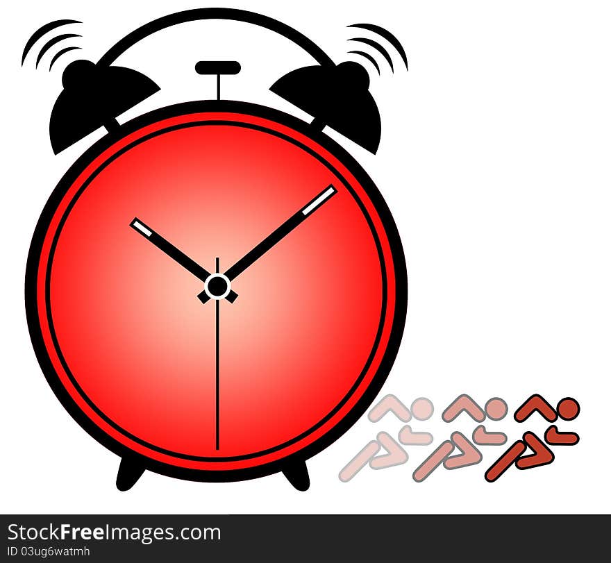 Concept of importance of time showing ringing alarm clock