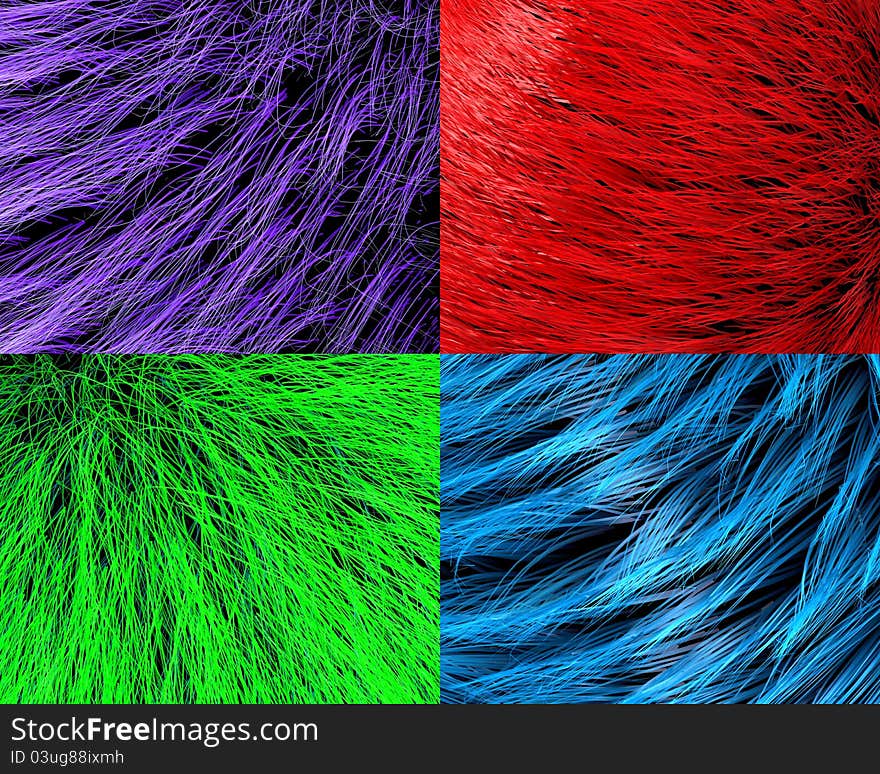 Beautiful Colorful shiny fur textures