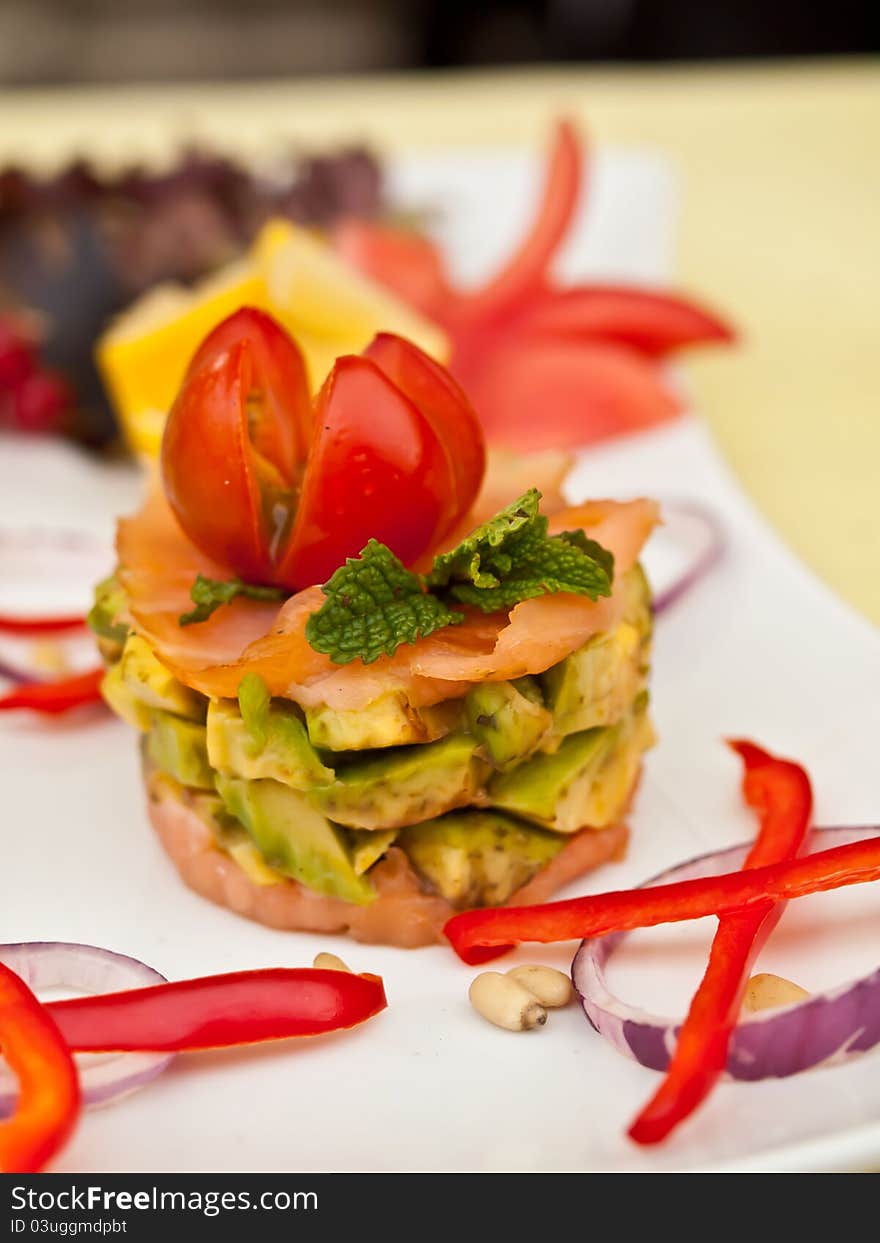 Avocado and salmon