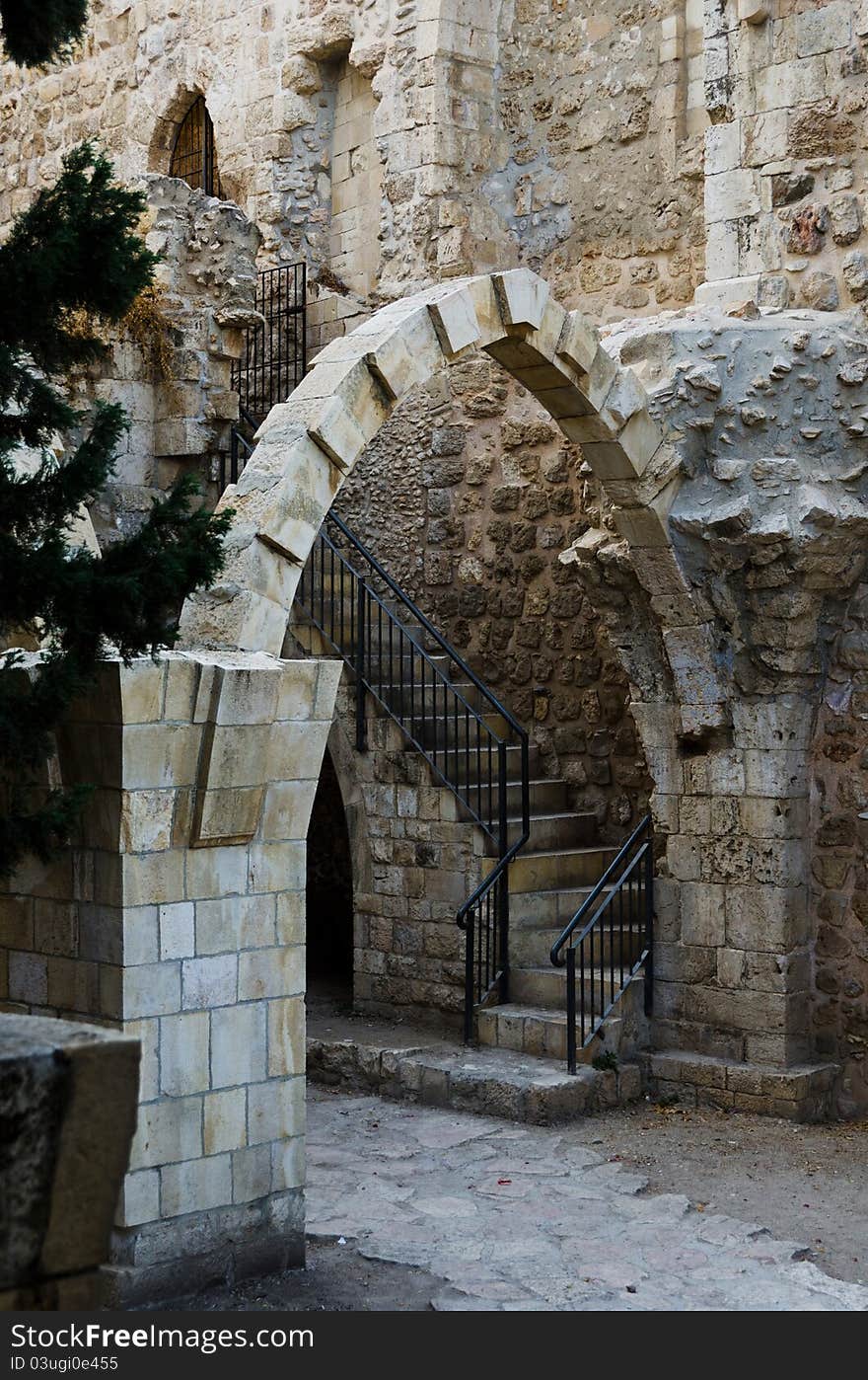 Antique near the western wall at the jew neighborhood. Antique near the western wall at the jew neighborhood