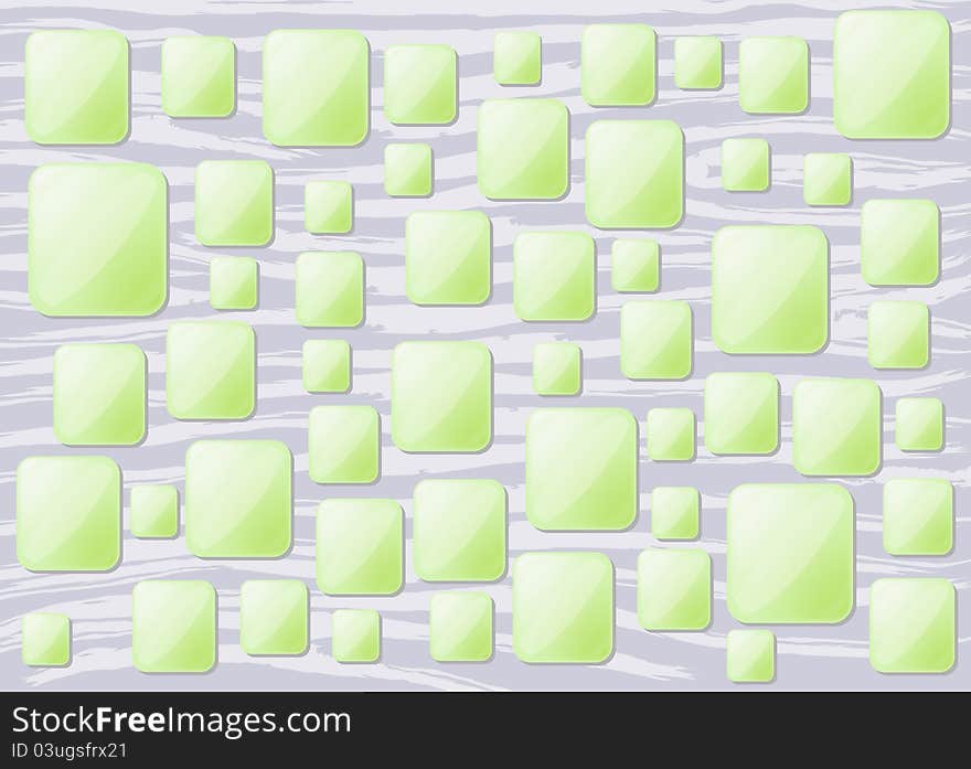 Pattern background with various rounded corner green square on grey wood texture style. Pattern background with various rounded corner green square on grey wood texture style